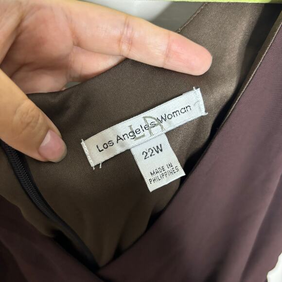 Los Angeles Woman Brown Vintage Maxi Dress Sz 22W - Picture 4 of 10